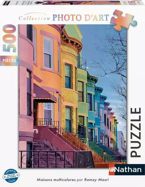 Puzzle Maisons Multicolores (500 pièces)