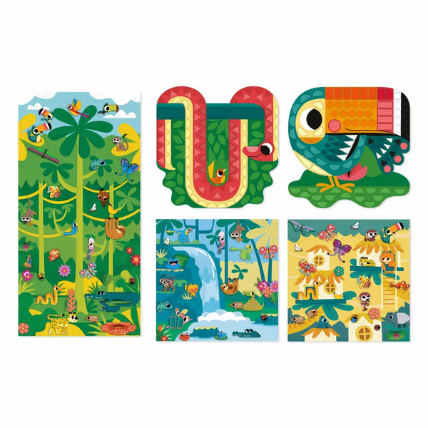 Coffret créatif Gommettes et Décors Jungle (5+)