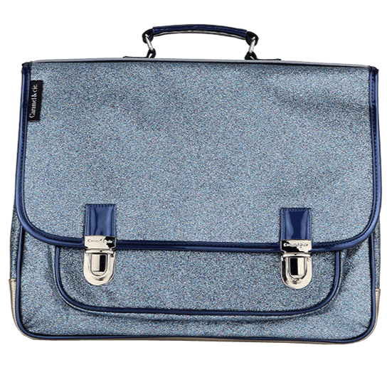 Grand Cartable Paillettes Bleu Marine (CE2/CM1/CM2)