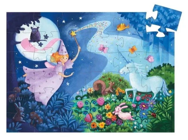 Puzzle silhouette - la Fée et la Licorne (36 pièces)