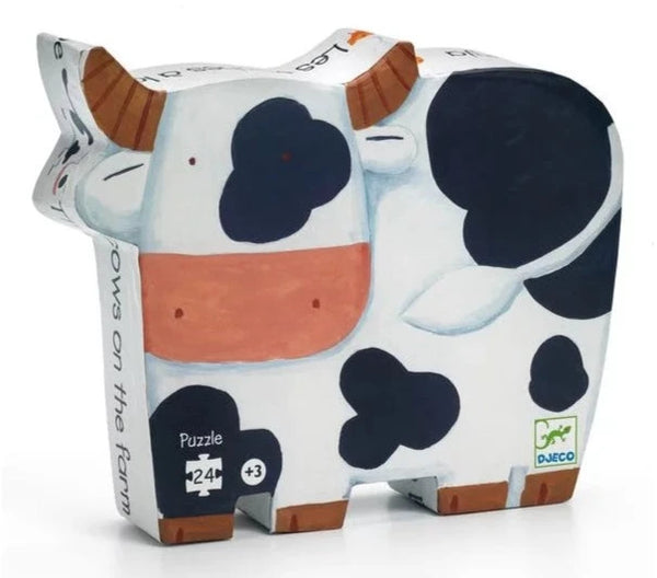 Puzzle silhouette - Vaches à la ferme (24 pièces)