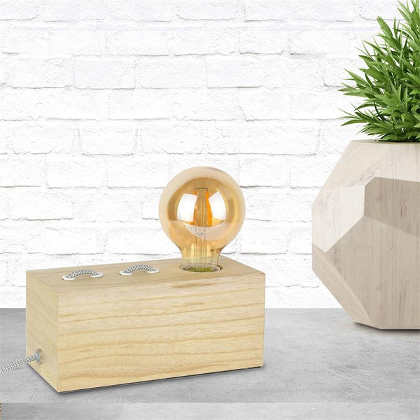 Lampe à poser Rectangle bois