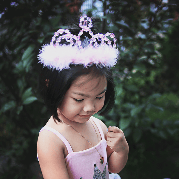 Tiare de princesse rose et argent (3+)