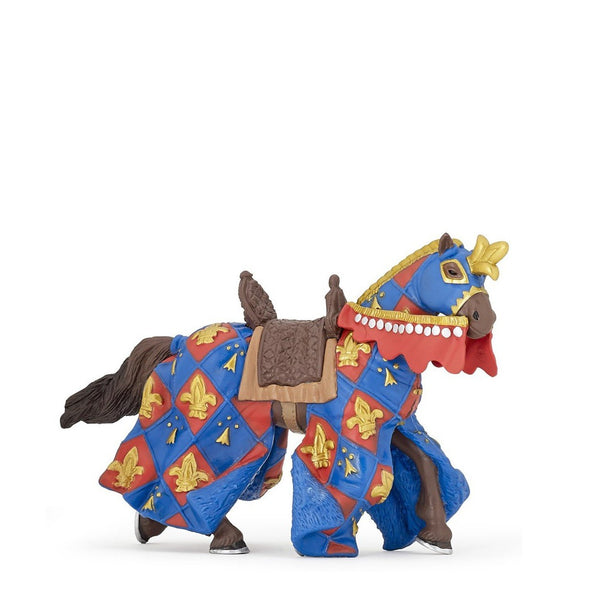 Chevalier et cheval bleu Fleur de Lys