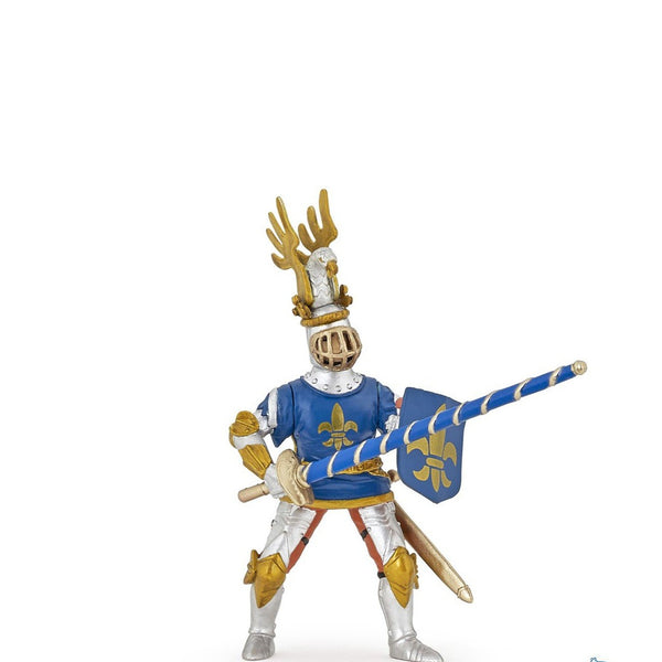 Chevalier et cheval bleu Fleur de Lys
